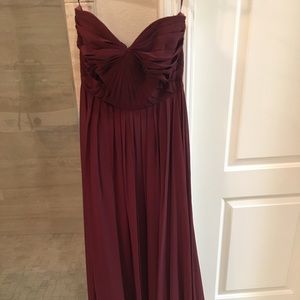 Jenny Yoo burgundy chiffon Mira dress